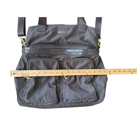 Kipling Camryn Women's Brown Nylon Laptop Travel Weekender Crossbody Bag - Picture 10 of 13